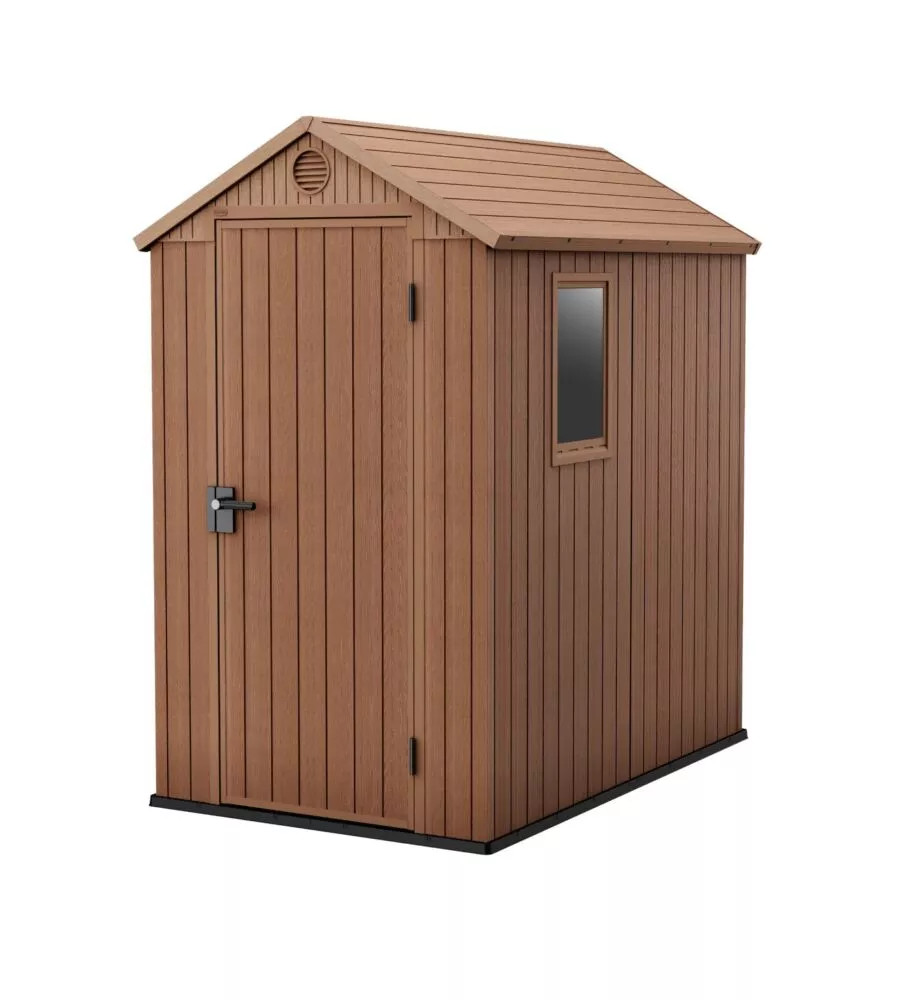 CASETTA DA GIARDINO KETER "DARWIN 4x6" IN EVOTECH+ COLORE MARRONE CON PORTA B...