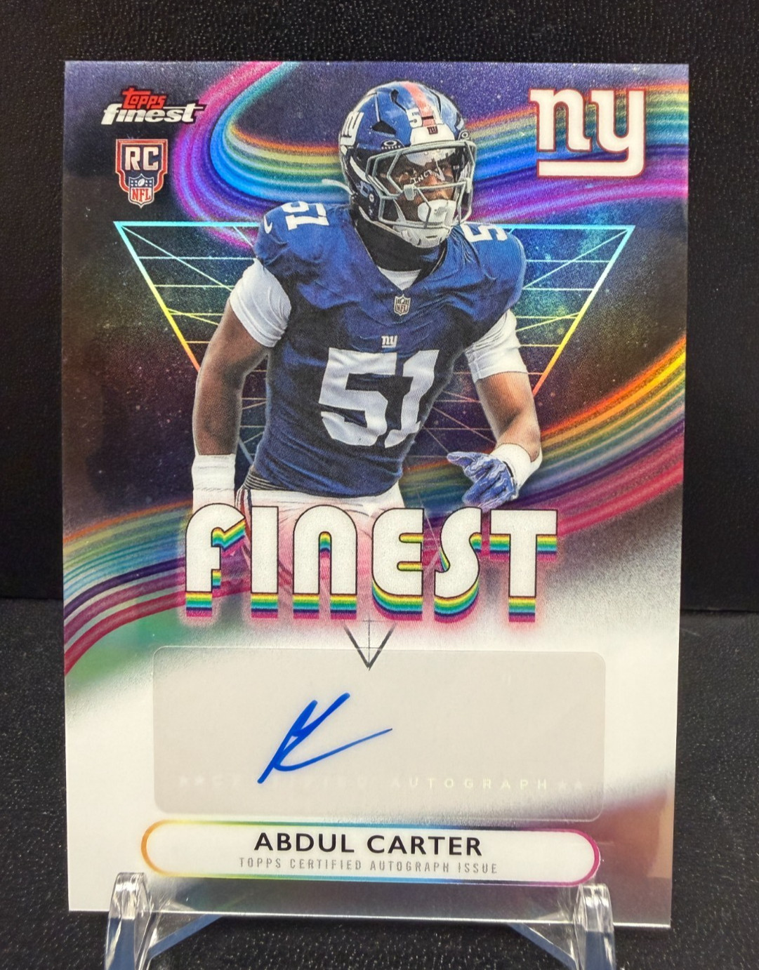2025 Topps Finest Abdul Carter Finest Refractor RC Auto - Giants
