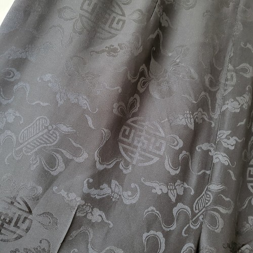 Shanghai Tang 100% Silk Satin Brocade Oriental Design Black Pants Size 14 - Picture 3 of 6
