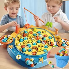 Kids Magnetic Fishing Play for Children Electric Fishing Toy Have Music Spinning