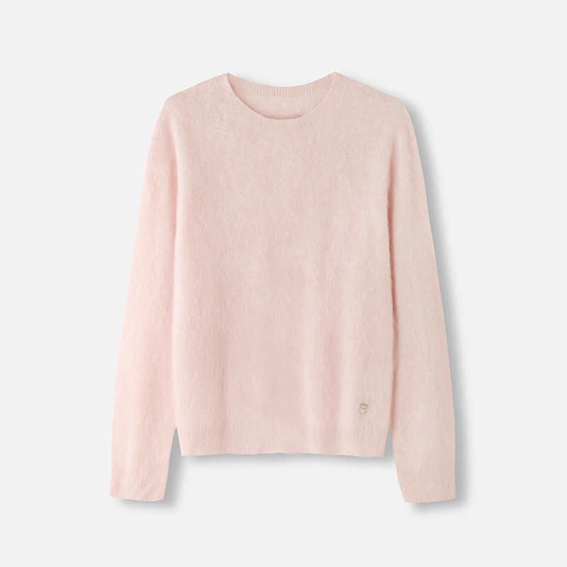 2026 New Womens Round Neck Knitted Sweater Fashion Cashmere Long Sleeve Warm Top