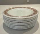 Vintage PYREX Corning 9 1/4” Plates Copper Filigree Set of 8! Restaurant Ware