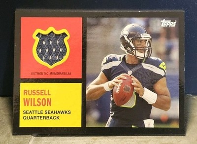 2013 Topps Archives Russell Wilson 1962 Patch #62R-RW Seahawks Relic NM