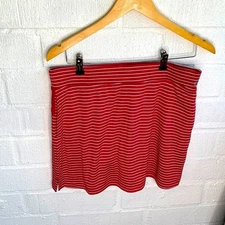 Izod Golf Striped Pink White Skort Skirt Shorts Womens Activewear sz M