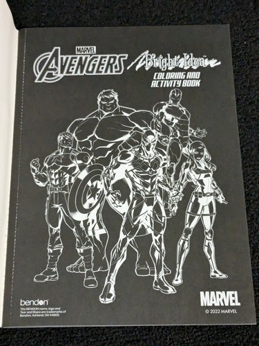 Marvel Avengers Bright Idea Art Coloring & Activity Kids Book Bendon W/ Crayons - Picture 10 of 24