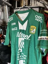 Mexico Club Leon FC Soccer Football Jersey Sz Medium Telcel Mexicana Green