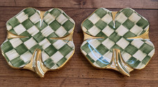 PAIR (2) MACKENZIE CHILDS SHAMROCK COURTLY LU...