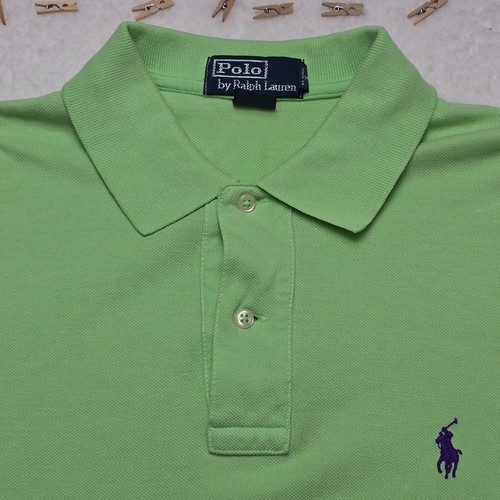 Polo Ralph Lauren Polo Shirt M verde manica corta 100% cotone logo ricamato - Foto 5 di 14