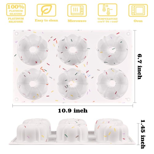 2 Pcs Mini Bundt Cake Pan, 6-Cavity Fluted Tube Cake Pan, Non-stick Silicone ... - Picture 2 of 6