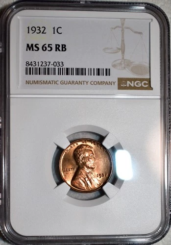 NGC MS-65 RB 1932-P Lincoln Cent, Razor-Sharp, Arguably Full-Red Gem.