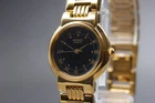 Vintage 1978 [Exc+5] SEIKO 1N01-0090 Gold Black Roman Ladies Qz Watch From JAPAN