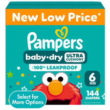 Pampers Baby Dry Baby Diapers Size 6, 144 Count
