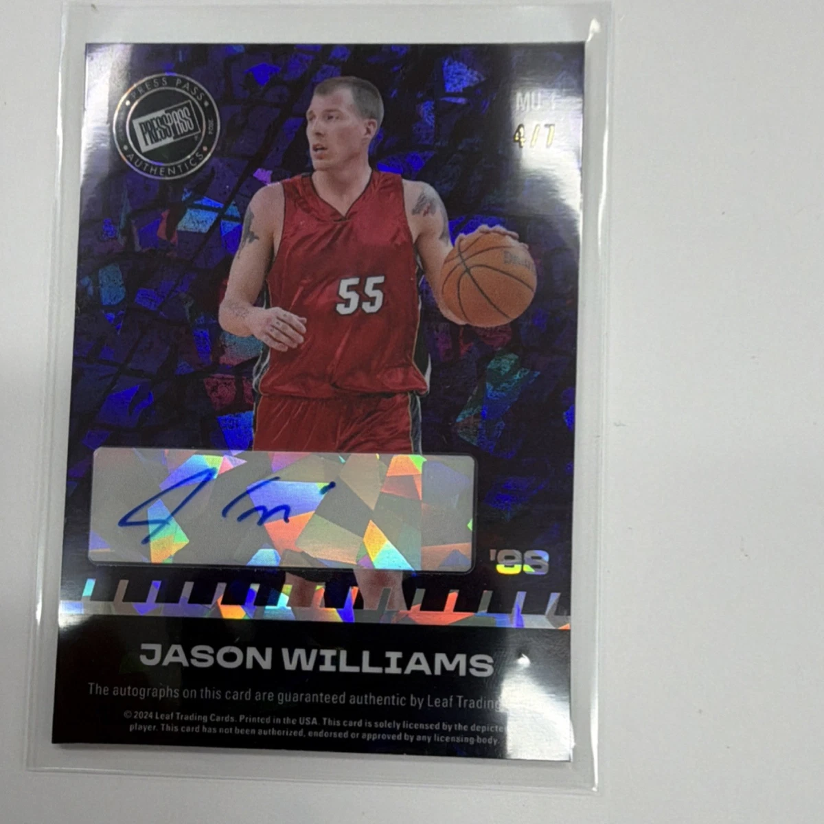 Jason Williams Basketball Autographed Sports Trading Cards 