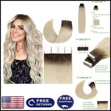 Loxxy Tape In Hair Extensions 2/60 Brown to Platinum Blond 50g 20pcs 18in