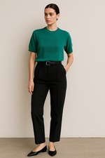 Vintage Minimalist Green Anchor Sweater Short Sleeve Large