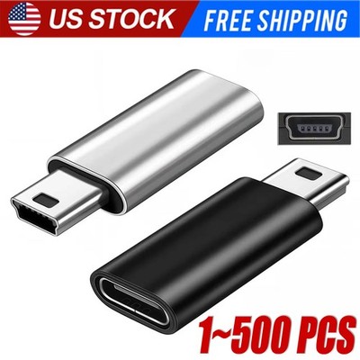 1~500x USB C To Mini USB 2.0 Adapter Type C Female Male Convert Connector Lot