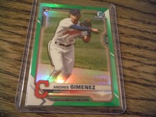 ANDRES GIMENEZ - 2021 Bowman Chrome GREEN REFRACTOR Rookie (#/ 99 ) METS