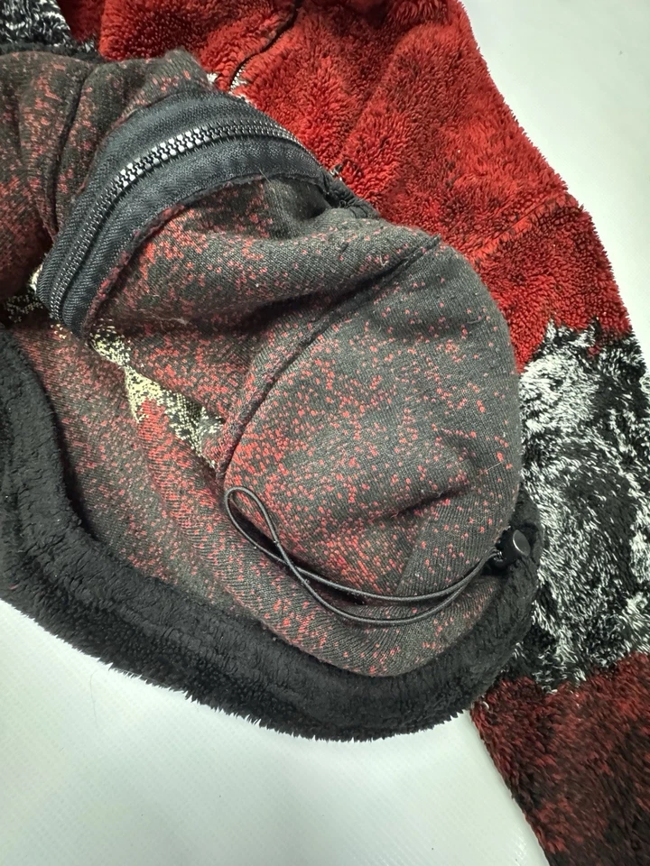 Mazmania Jacket Coat Red Wild Horses USA Women's L Sweater Fleece Full Zip - Image 4 of 4