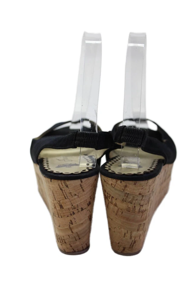 Juicy Couture Womens Open Toe Slingback Platform Wedges Black Size 8 - Image 3 of 4