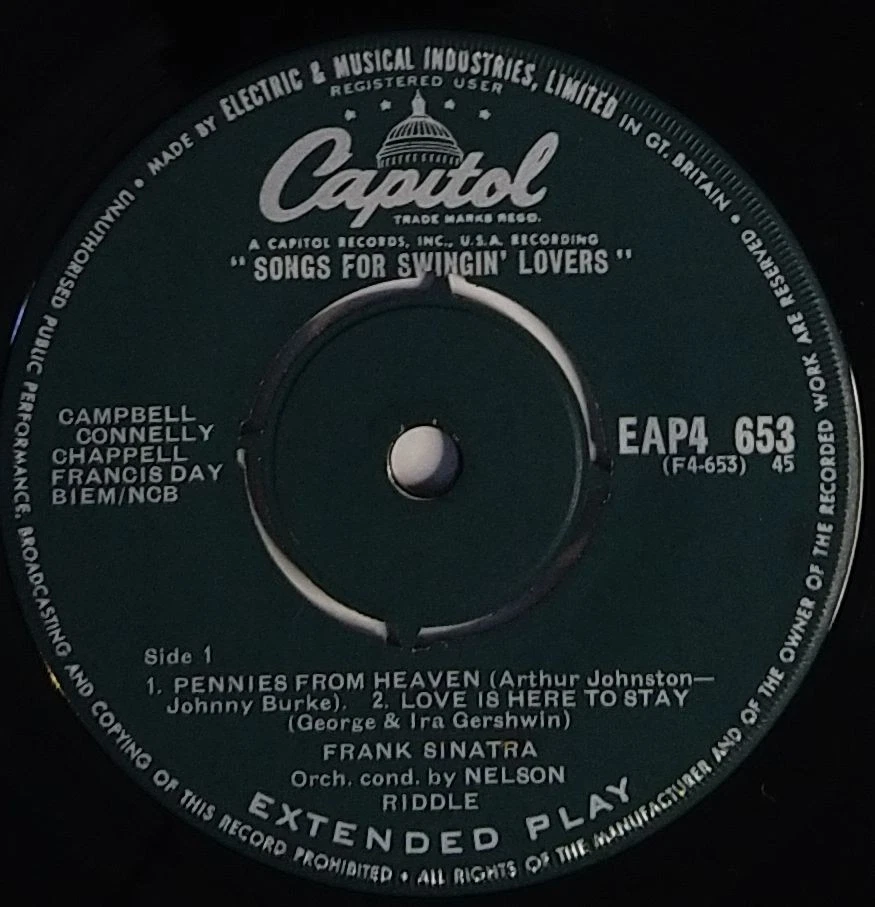 Frank Sinatra Songs For Swingin' Lovers (Part 4) 7" EP (1958) Capitol  EAP4 653 - Image 3 of 4
