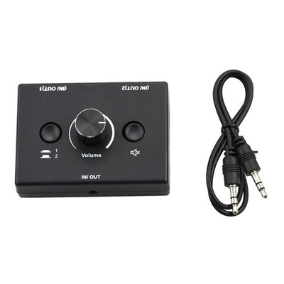 3.5mm Audio Switcher Selector Stereo Audio Splitter 2 In 1 Out/1 In 2 Out