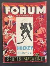 1936 Montreal Forum Hockey Program NHL Maroons New York Americans Magazine Smith
