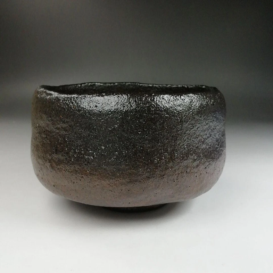 Tazón de té negro Chojiro Kamiya Sasaki Shoraku hecho con caja original Foto 4 de 4