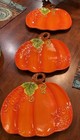Set 3 Hobby Lobby Fall Party 1917 3D Orange Pumpkin Holiday Plates New 10.1/4” — photo 1