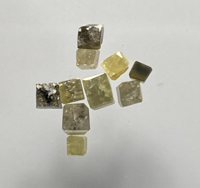 Fancy Box Shape Natural Diamond Lot 10 Pcs 1.20TCW Gray Mix Color Cube Flat Cut
