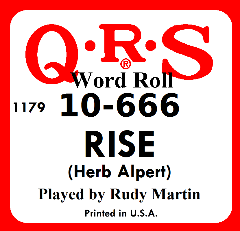 QRS 10666 RISE [Herb Alpert], Original Piano Roll eBay