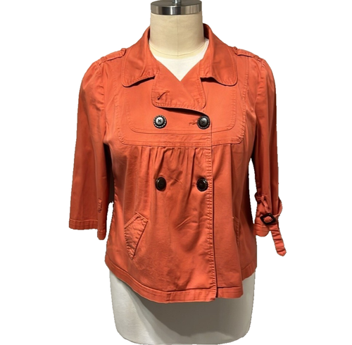 American Rag Damen 2X Übergangsjacke Orange Koralle Baumwolle Zweireiher