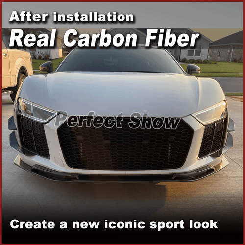 Parachoques delanteros de carbono para Audi R8 MK2 V10 16-19 aletas aletas alerón Canards - Imagen 4 de 11