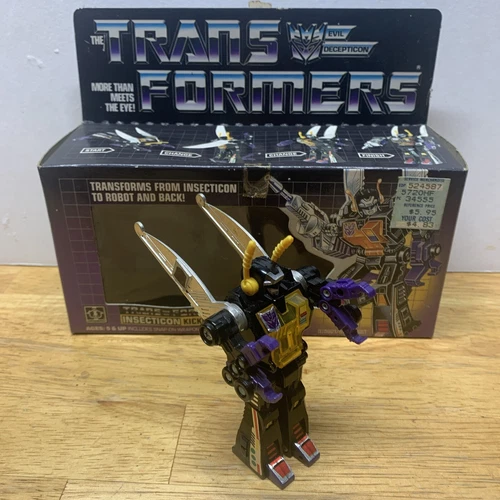 G1 Original Transformer Insecticon Kickback Robot Insect Toy 1984 Box Figure
