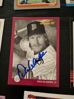 Twins Dan Gladden Signed 1991 Studio Card