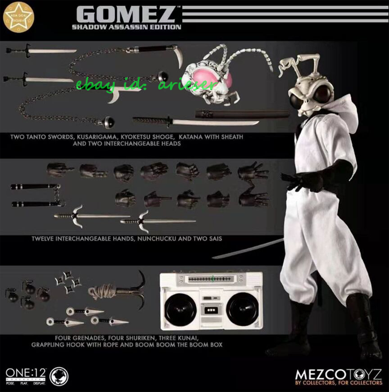 Mezco Toyz 1/12 Gomez Shadow Assassin Edition White Ninja Mezco Toyz 1/12 Gomez Shadow Assassin Edition White Ninja