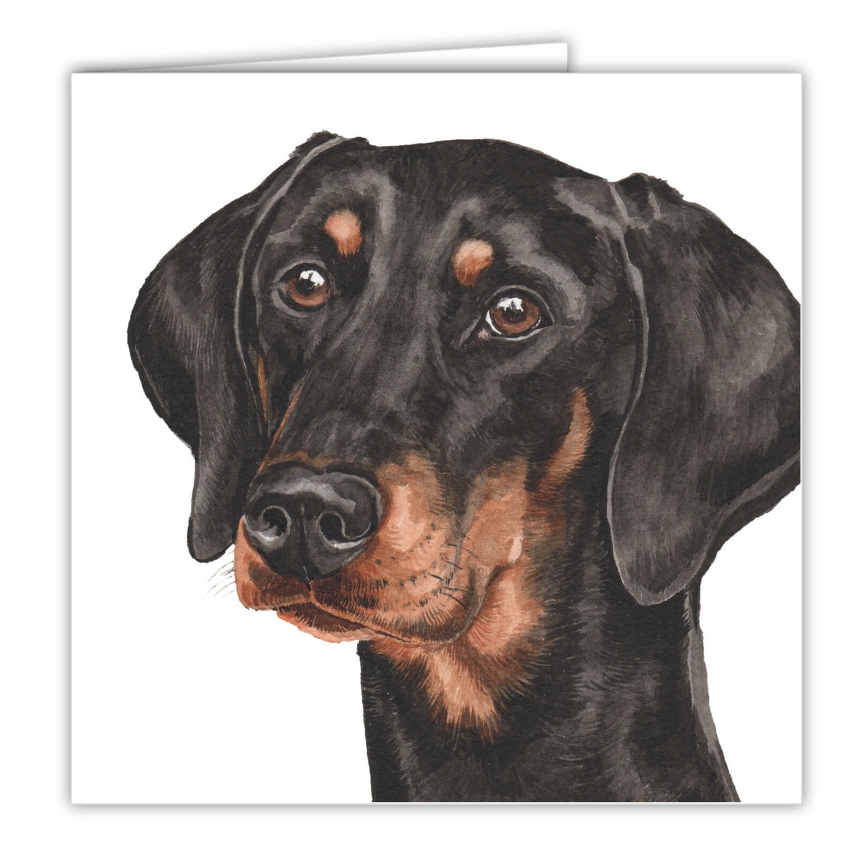 Doberman greetings card dog blank card dogs Dobermans WAGGYDOGZ