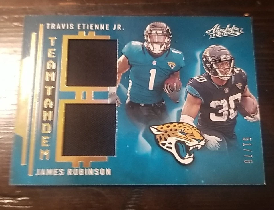 2021 Panini Absolute Gold /75 James Robinson Travis Etienne Jr Rookie RC - Image 2 of 4