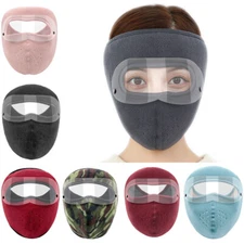 2× Warm Windproof Headgear Fleece Winter Balaclava Face Mask w/ Anti-Fog Goggles
