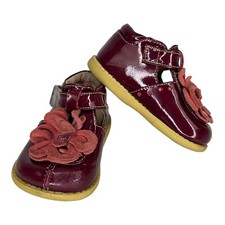 Livie and Luca Red blossom Mary Jane shoes size 4 EUC