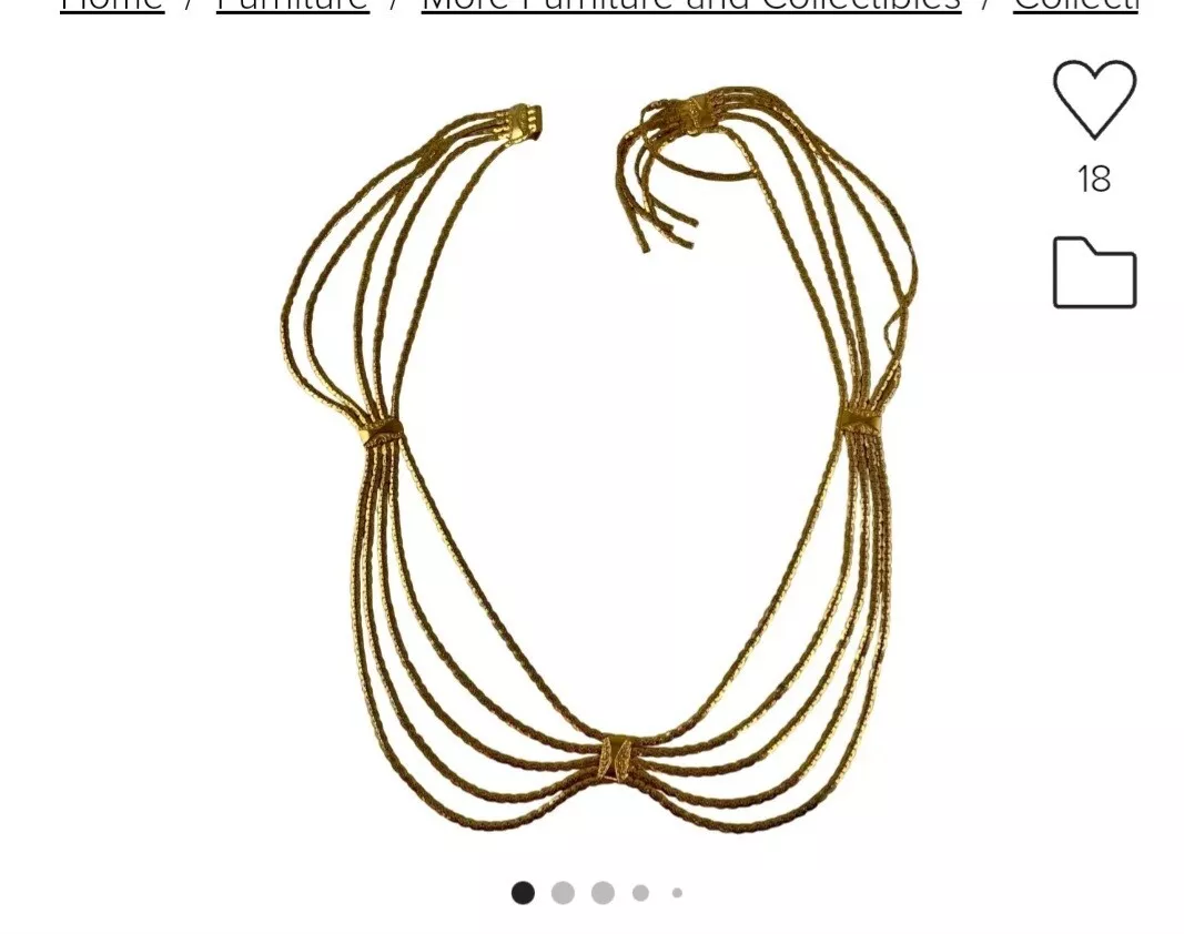 Ceinture/collier vintage signé Christian Dior ton or médaillons multi chaînes