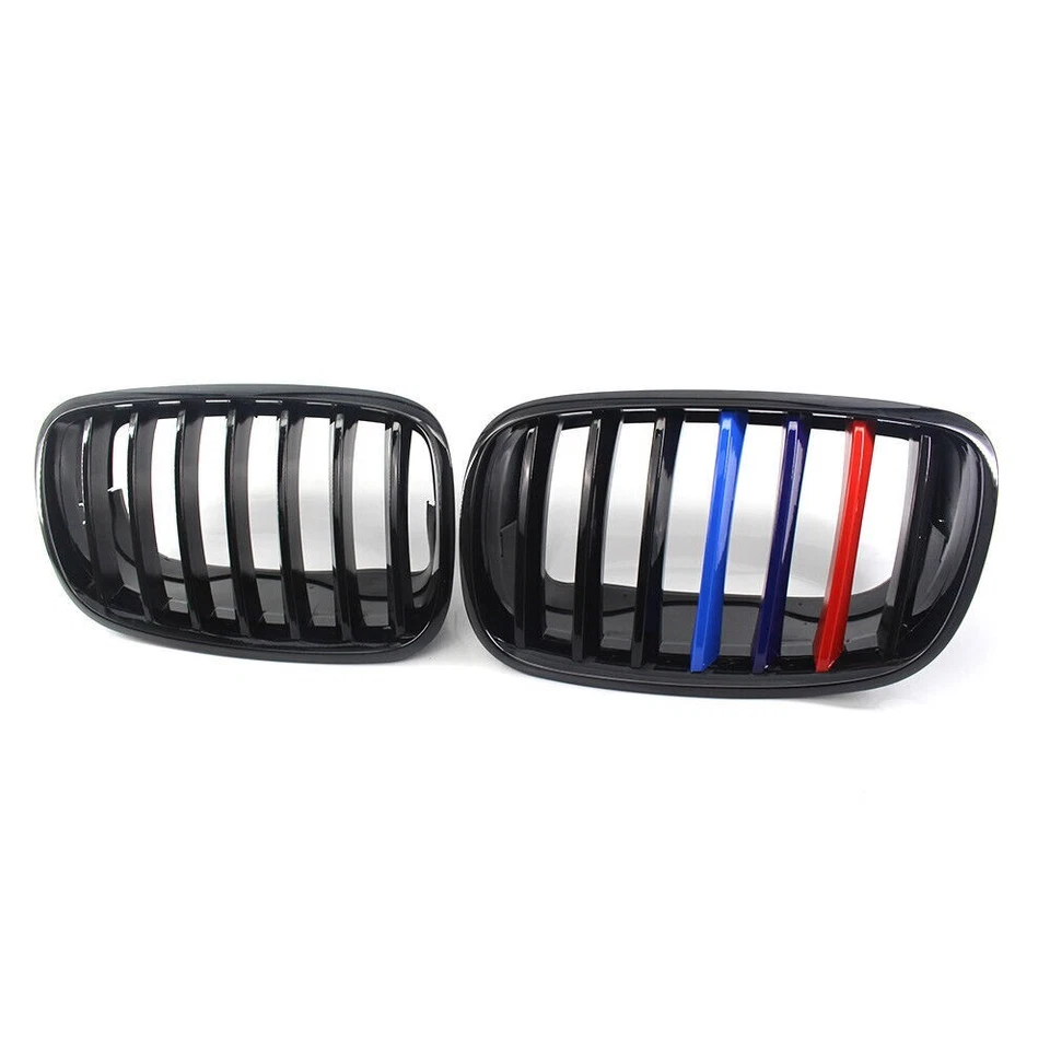 M-Color Grille For 2007-2013 BMW X5 X6 Gloss Black Front Kidney Grille E70 E71 - Изображение 2 из 4