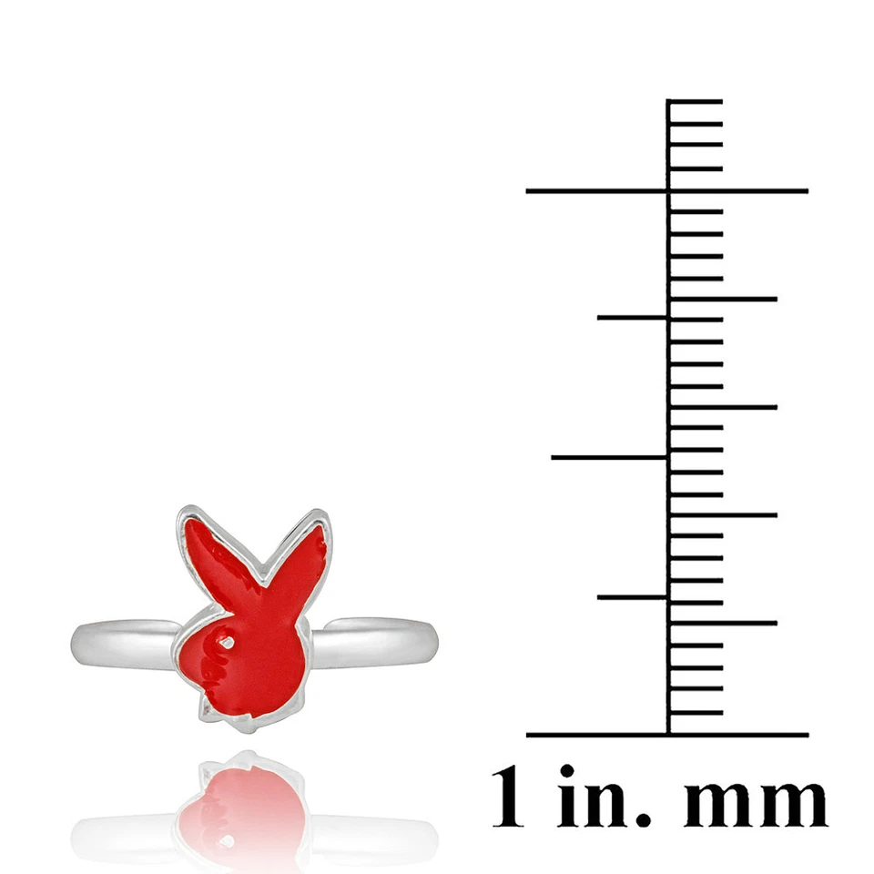 925 Silber Rot Emaille Bunny Zehen Ring - Bild 4 von 4