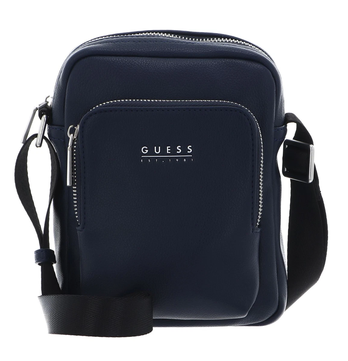 GUESS Tracolla Donna In Ecopelle Blu - Modello HMFIDAP3423, Dimensioni 20x23x2 Cm, Zip, Tasche Frontali E Posteriori - 2