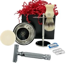 Safety Razor Classic Men Shaving Set Hiking Camping Outdoor Gift + 10 blades