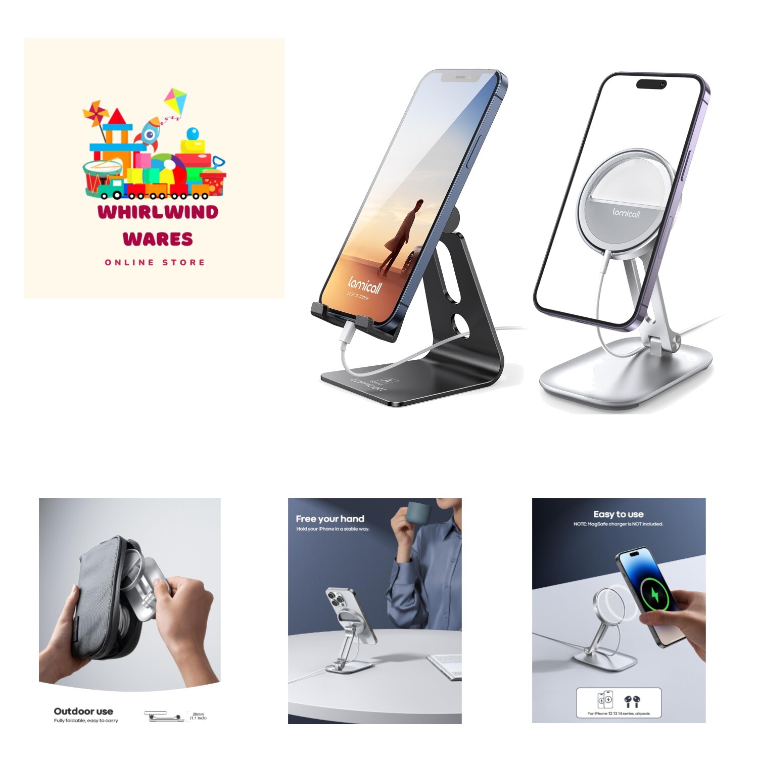 MagSafe Phone Stand with Adjustable Height and Angle-image