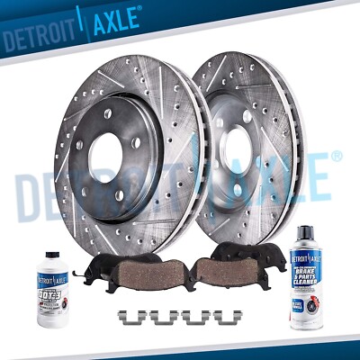 Front Drilled Rotors & Ceramic Brake Pads for Mercedes-Benz CLK350 CLK320 SLK280
