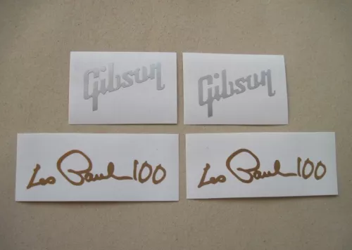 4 LES PAUL ANNIVERSARY GIBSON GUITAR HEADSTOCK DECAL VINYL STICKER