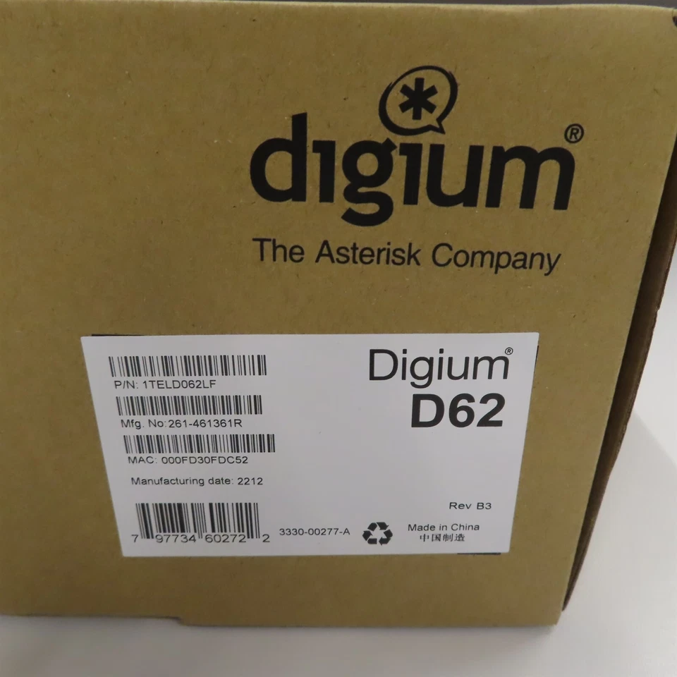 New Digium D62 2 Line Color Display Black IP Phone Sangoma 1TELD062LF Asterisk - Image 3 of 4