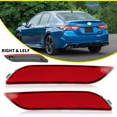 Rear Bumper Reflector Lights For 2018 2019 2020 2021 Toyota Camry (Left + Right)
