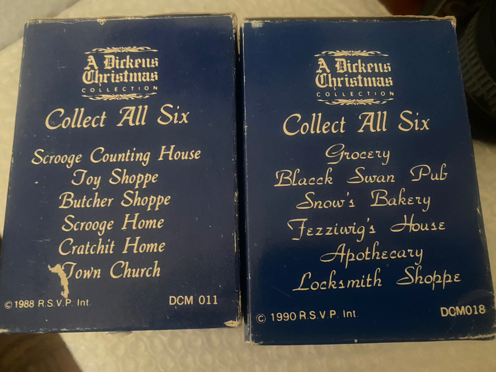 Vtg A Dickens Christmas Collection Scrooge Counting House And Black Swan Pub